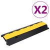 vidaXL kabeļu aizsargi, rampas, 2 gab., 2 kanāli, 100 cm, gumija