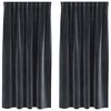 vidaXL Aptumšojošie aizkari 2 pcs Tumši pelēks 140 x 175 cm Samts
