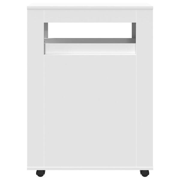 vidaXL &scaron;aurs vannasistabas skapis ar riteņiem, balts, konstruēts koks