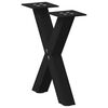 vidaXL kafijas galdiņa kājas, 2 gab., X-veida, melnas, 37x(30-31) cm, tērauds