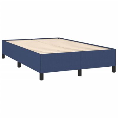 vidaXL atsperu gulta ar matraci, zils audums, 120x190 cm