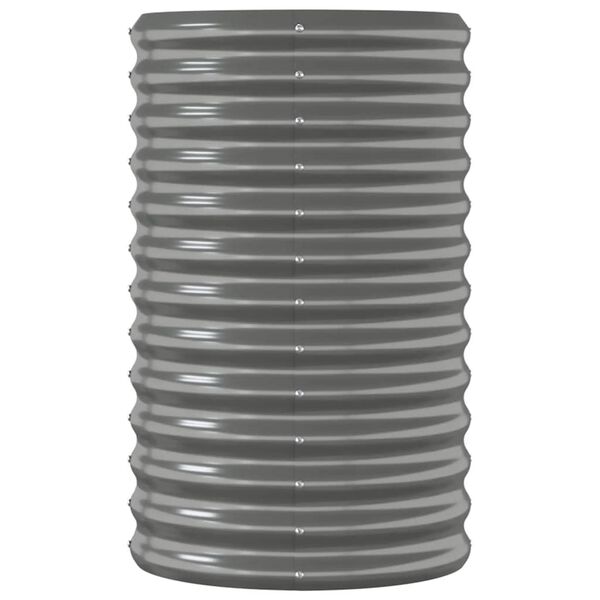 vidaXL augstā puķu kaste, 114x40x68 cm, cinkots tērauds, pelēka