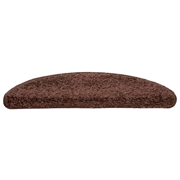 vidaXL kāpņu paklājiņi, 20 gab., 56x17x3 cm, brūni, pusapaļi