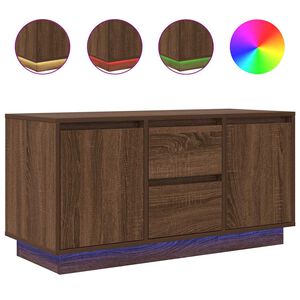 vidaXL TV galdiņ&scaron; ar LED lampiņām, ozolkoka krāsa, 100x41x50 cm