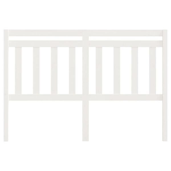 vidaXL gultas galvgalis, balts, 146x4x100 cm, priedes masīvkoks