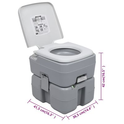 vidaXL pārnēsājama kempinga tualete, 20+10 L