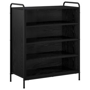 vidaXL Apavu skapis 76 x 36,5 x 93 cm Inženierijas koks Melns ozols