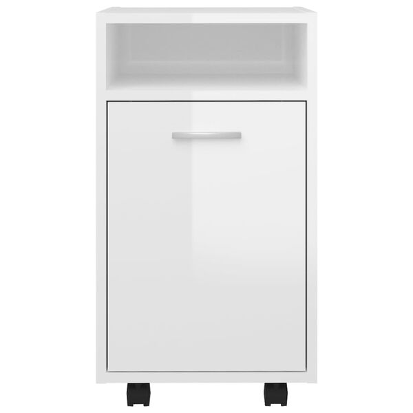 vidaXL skapītis ar ritentiņiem, balts, 33x38x60 cm, inženierijas koks