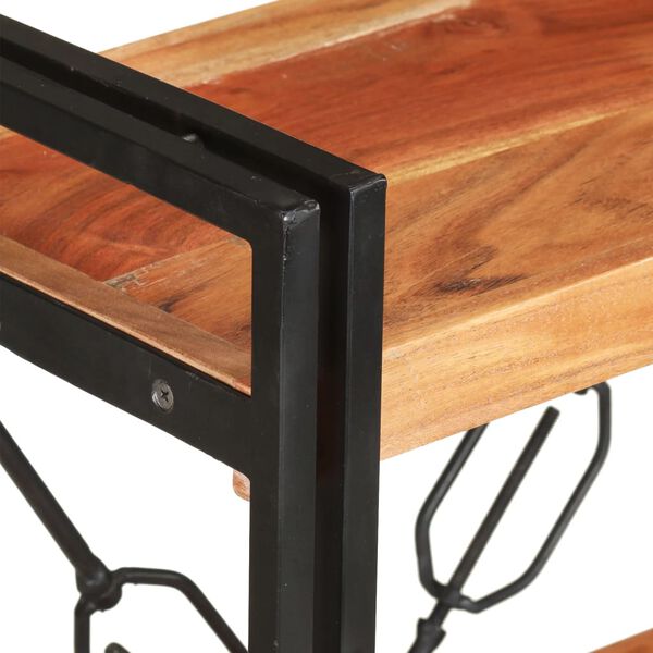 vidaXL grāmatu plaukts, 3 līmeņi, 90x30x80 cm, akācijas masīvkoks