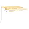 vidaXL izvelkama markīze ar LED, 350x250 cm, dzeltena un balta