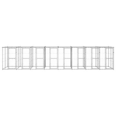vidaXL suņu voljērs ar jumtu, 19,36 m², cinkots tērauds