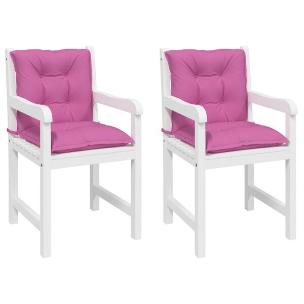 vidaXL dārza krēslu spilveni, 2 gab., rozā, 100x50x7 cm, audums