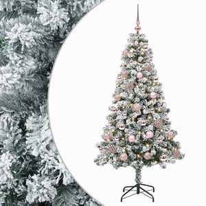 vidaXL Mākslīgā Ziemassvētku eglīte ar rotājumiem 120 cm 150 LED