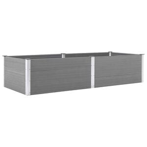 vidaXL augstā puķu kaste, 250x100x54 cm, pelēks WPC