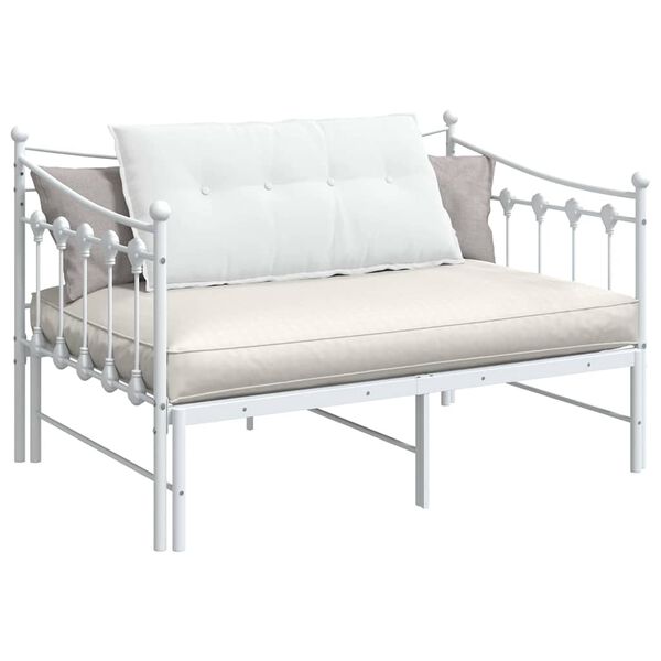 vidaXL Atpakaļ spilvens Balts 100 x 19 x 50 cm audums