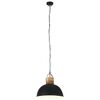 vidaXL griestu lampa, industriāls dizains, apaļa, melna, 42 cm, E27