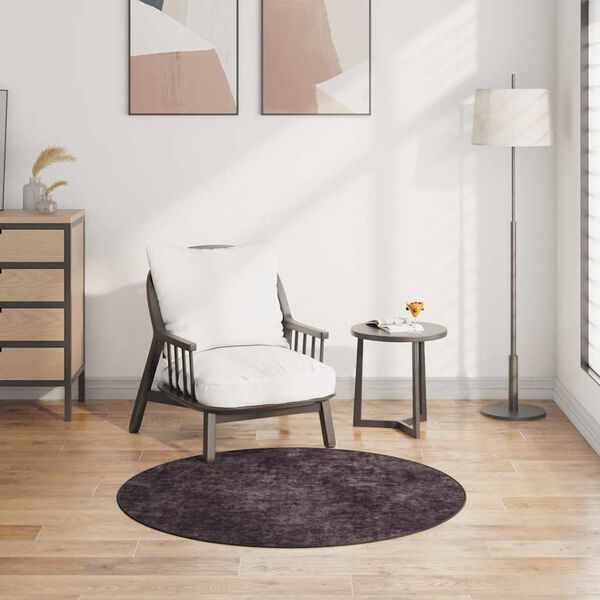 vidaXL paklājs, &phi; 120 cm, mazgājams, pelēks