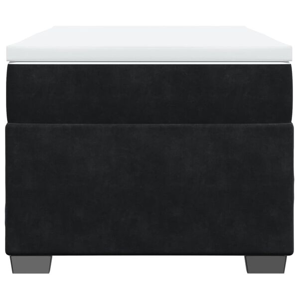 vidaXL atsperu gulta ar matraci, melna samts, 100x200 cm