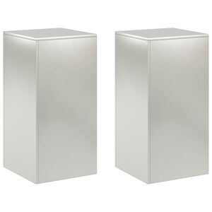 vidaXL Augu statīvs 2 pcs Sudraba 40 x 40 x 80 cm Tērauds