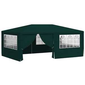 vidaXL dārza nojume ar sānu sienām, profesionāla, 4x6 m, zaļa, 90 g/m&sup2;