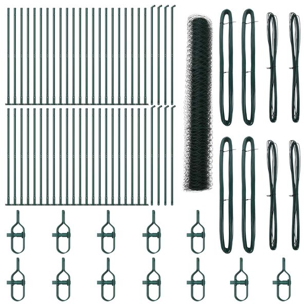 vidaXL Žoga āķis Zaļa 100 x 1,2 m (50 mm acs) Tērauds un PVC