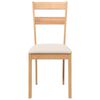 vidaXL Ēdamistabas krēsli ar spilveniem 2 gab. Dabīga masīvkoka gumija
