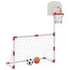 vidaXL Bērnu futbola un basketbola komplekts ar bumbām 98x50x70 cm