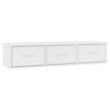 vidaXL sienas atvilktņu plaukts, balts, 88x26x18,5cm inženierijas koks