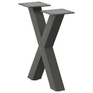 vidaXL kafijas galdiņa kājas, 2 gab., X-veida, antracīta krāsā, 37x(30-31) cm, tērauds