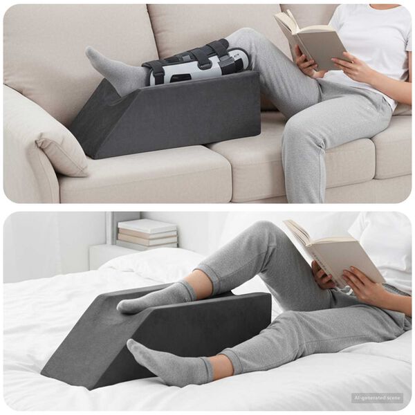 vidaXL Kāju spilvens Vienkrāsains Pelēka