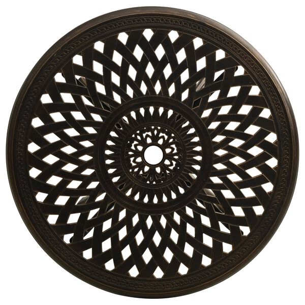 vidaXL dārza galds, bronzas krāsā, 78x78x72 cm, liets alumīnijs