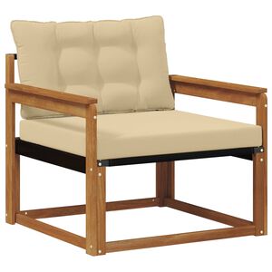 vidaXL Āra dīvānu komplekts Cieta akācijas koks un tekstilēns Dabiska