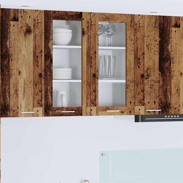 vidaXL Piekarams skapītis ar durvīm 2 pcs Vecs koks 40 x 31 x 80 cm