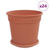vidaXL Augu podi 24 pcs Ķieģeļu sarkans &Oslash; 19 x 16 cm Plastmasa