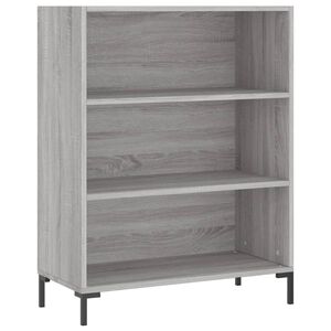 vidaXL grāmatplaukts, pelēka koka, 69,5x32,5x90 cm, inženierijas koks