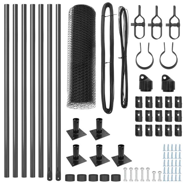 vidaXL Žoga āķis Pelēka 10 x 0,5 m (13 mm siets) Tērauds un PVC