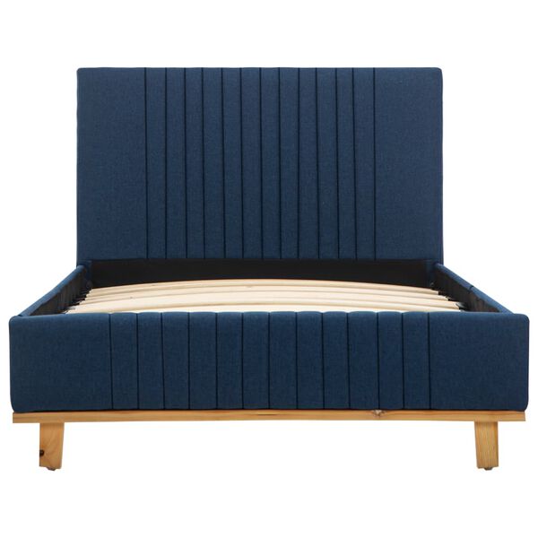 vidaXL gultas rāmis, zils audums, 100x200 cm