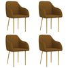 vidaXL virtuves krēsli, 4 gab., brūns samts