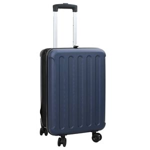 vidaXL Koferis ar slēdzeni Tum&scaron;i zila 34 x 23 x 55.5 cm ABS plastmasa