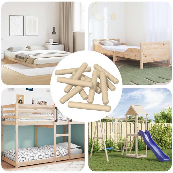 vidaXL Koka dībeļi 12000 pcs Brūna Masīvkoks