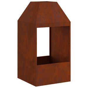vidaXL Uguns bļoda Rūsa 50 x 50 x 100 cm Novecināts tērauds