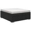 vidaXL 13-daļīgs dārza mēbeļu komplekts ar matračiem, PE, melns