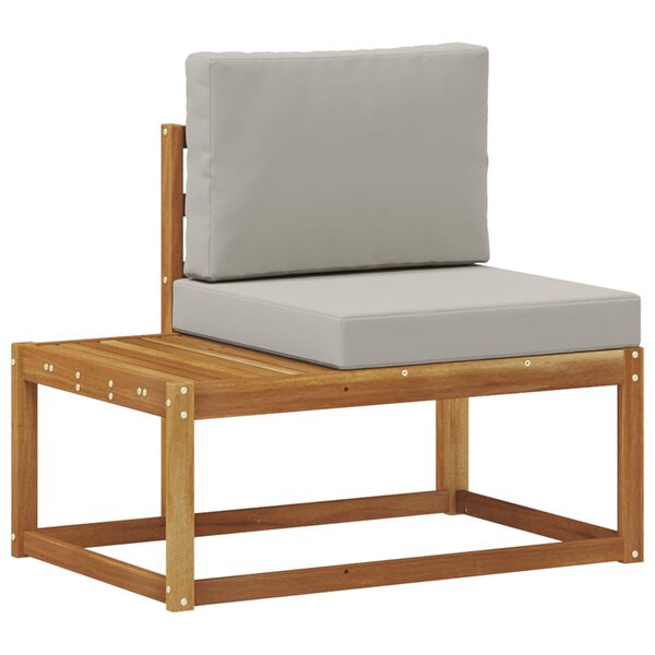 vidaXL Āra galējais dīvāns ar spilvenu 2 Gabals Dabīgs un gai&scaron;i pelēks