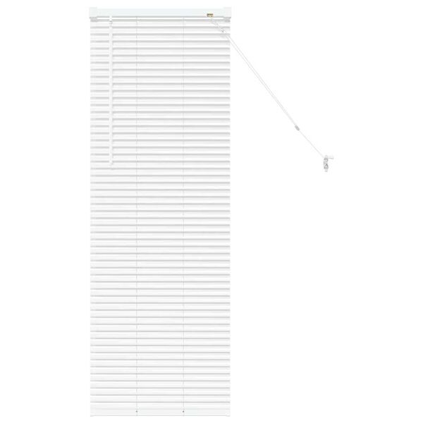 vidaXL Logu žalūzija ar aizkariem Balts Alumīnijs