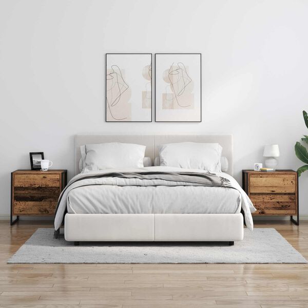 vidaXL Naktsgaldiņ&scaron; Vecs koks 50 x 39.5 x 50 cm Inženierijas koks