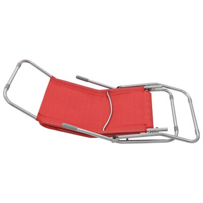 vidaXL saliekami sauļošanās krēsli, 2 gab., sarkans tekstilēns