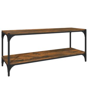vidaXL TV galdiņ&scaron;, koka krāsa, 100x33x41cm, inženierijas koks, tērauds