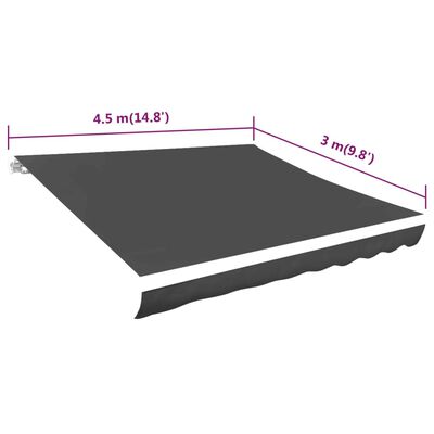 vidaXL markīzes jumts, antracītpelēks, 450x300 cm