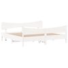 vidaXL gulta bez matrača, balts, 200x200 cm, priedes masīvkoks