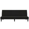 vidaXL 2-vietīga dīvāngulta ar soliņu, melns mikro&scaron;ķiedras audums